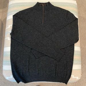 Piatelli cashmere quarter zip grey sweater men’s large